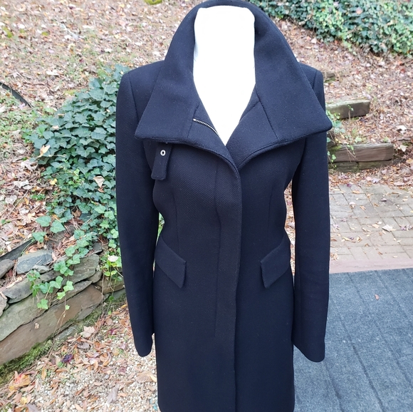 Zara Trafaluc Wool Coat. Black Womens Medium - Picture 4 of 11